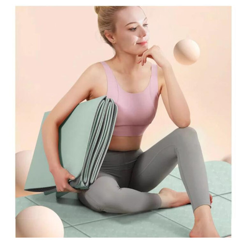 Foldable Yoga Mat Eco Friendly TPE Folding Travel Fitness Exercise Mat Double Sided Non-slip for Yoga Pilates &amp; Floor Workouts