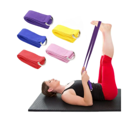 Sports Yoga Straps Durable Cotton Exercise Straps Adjustable D-Ring Buckle Yoga Stretch Pilates Belt Resistance Fitness Band