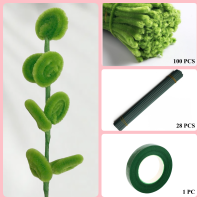 100 PCS * Pipe Cleaner Chenille Stems Handmade Green Eucalyptus Leaves Making Kit DIY Art Flower Bouquet Craft Set 100 PCS * Pipe Cleaner Chenille Stems Handmade Green Eucalyptus Leaves Making Kit DIY Art Flower Bouquet Craft Set