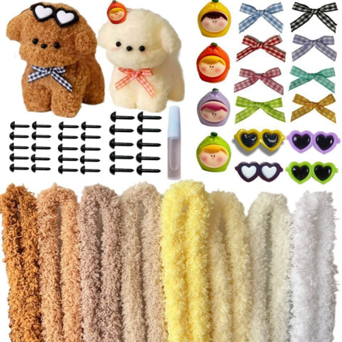 55 PCS Pipe Cleaner Craft Kit DIY Animal Puppy Kit Creative Gifts, Christmas Stocking Stuffers &amp; Classroom Prizes, Gifts for aged 8+