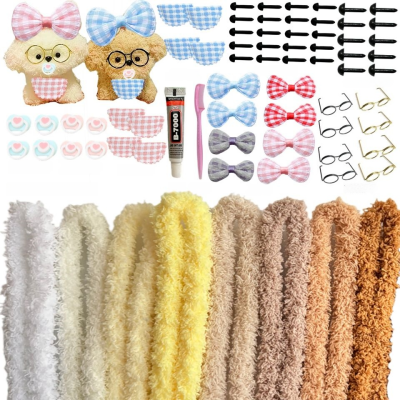 72 PCS Pipe Cleaner Craft Kit DIY Bowknot Animal Puppy Kit Creative Gifts, Christmas Stocking Stuffers &amp; Classroom Prizes, Gifts for aged 8+
