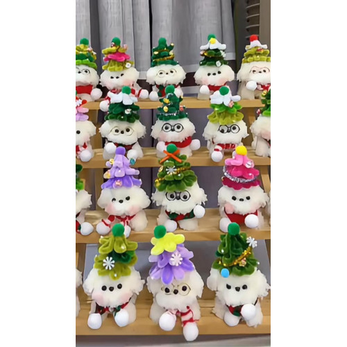 Christmas Tree Gift Puppy dog Thick Pipe Cleaners Craft Dog , Handmade Pipecleaners Dog Mini Cute Animal Christmas Gift