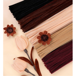 Brown Pipe Cleaners.500pcs in 5 Colors, Chenille Stems for Art and Craft Projects, Flower DIY Decorations