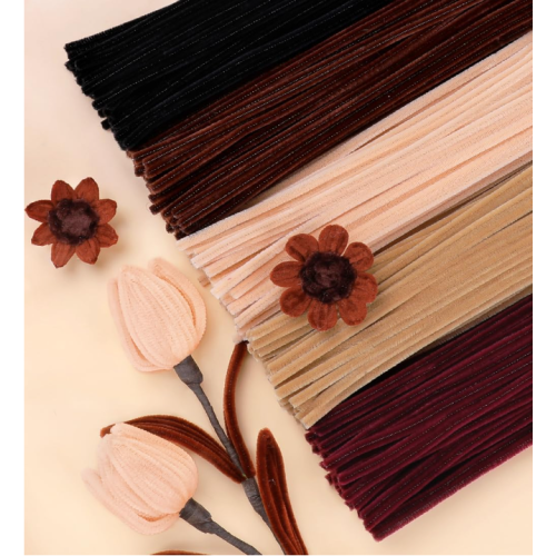 Brown Pipe Cleaners.500pcs in 5 Colors, Chenille Stems for Art and Craft Projects, Flower DIY Decorations