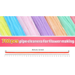 Pipe Cleaners,700pcs in 7 Colors, Chenille Stems for Art and Craft Projects, Flower DIY Decorations