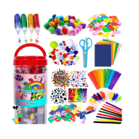 Jar Set (Mega) Arts and Crafts Supplies for Kids -Christmas Crafts Kits with Pipe Cleaners, Construction Paper, Pom poms Googly Eyes, Crafts for Kids Ages 4-8, School Craft Projects, Birathday Gifts for Girls
