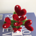 2 PCS * Handmade Pipe Cleaner Red Love Heart Green Leaves with Flowers Potted Plant Artificial Simulation Flowers Indoor Home Desktop Party Wedding Decor