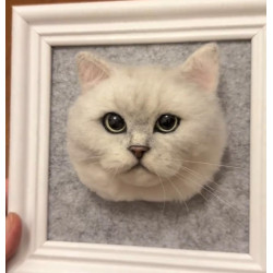 Head Pet Portraits Handmade 3D Dogs Wool Needle Felt Portraits with Wooden Frame | PetsMatter Solid&amp;Bicolor